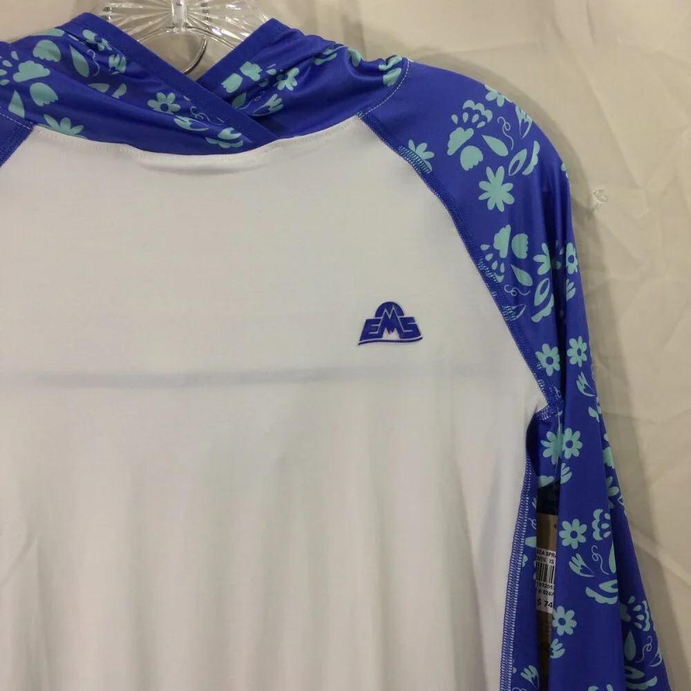 NEW Eastern Mountain EMS Hoodie Lightweight Sea Spray White Blue Size XS